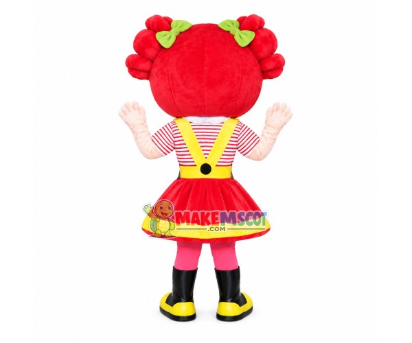 Red Hair Girl Doll Mascot Costume Red Hair Girl Doll Mascot Costume