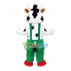 Lively Cow In The Green Rompers Mascot Costume Lively Cow In The Green Rompers Mascot Costume