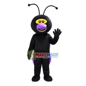 Pleased Black Ant Mascot Costume Pleased Black Ant Mascot Costume