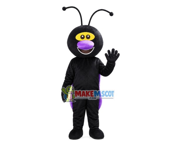 Pleased Black Ant Mascot Costume Pleased Black Ant Mascot Costume