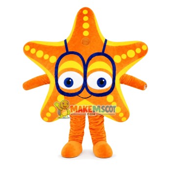 Starfish With Big Glasses Mascot Costume Starfish With Big Glasses Mascot Costume