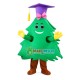 Pine Tree In Purple Doctor Hat Mascot Costume Pine Tree In Purple Doctor Hat Mascot Costume