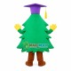 Pine Tree In Purple Doctor Hat Mascot Costume Pine Tree In Purple Doctor Hat Mascot Costume