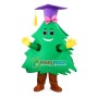 Pine Tree In Purple Doctor Hat Mascot Costume