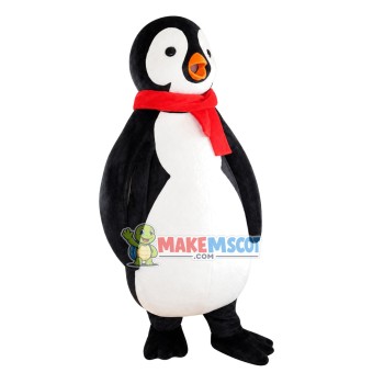 Noisy Penguin With Scarf Mascot Costume