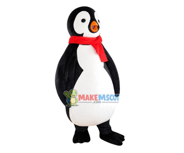 Noisy Penguin With Scarf Mascot Costume Noisy Penguin With Scarf Mascot Costume