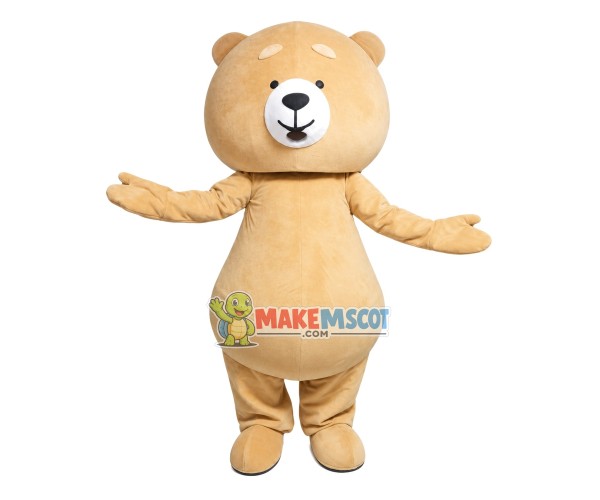 Simple Khaki Bear Mascot Costume