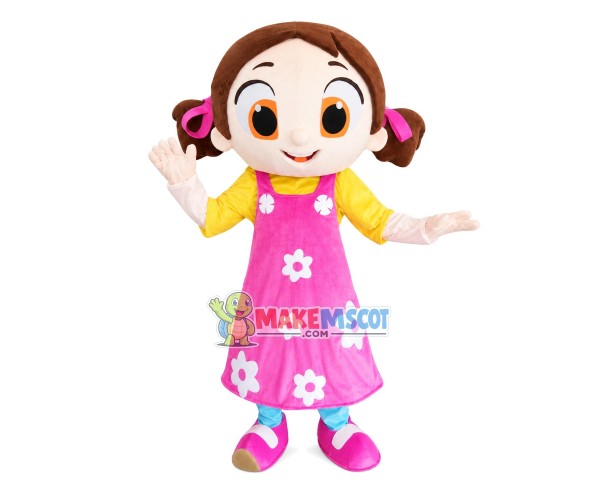 Pretty Girl In The Flower Dress Mascot Costume
