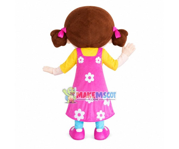 Pretty Girl In The Flower Dress Mascot Costume