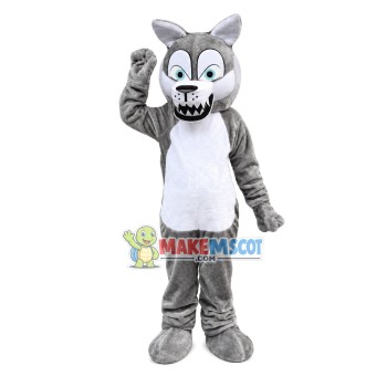 Evil Gray Wolf Mascot Costume Evil Gray Wolf Mascot Costume