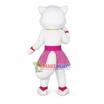 Beautiful White Cat Mascot Costume Beautiful White Cat Mascot Costume
