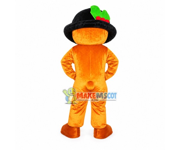 Brown Bear In The Oversize Hat Mascot Costume Brown Bear In The Oversize Hat Mascot Costume