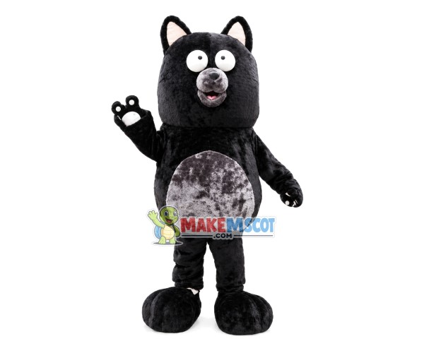 Small Black Dog Adult Mascot Costume Small Black Dog Adult Mascot Costume