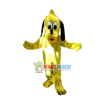 Yellow Pluto Cartoon Mascot Costume Yellow Pluto Cartoon Mascot Costume