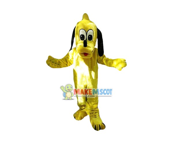 Yellow Pluto Cartoon Mascot Costume Yellow Pluto Cartoon Mascot Costume