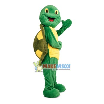 Crumpled Green Turtle Mascot Costume Crumpled Green Turtle Mascot Costume