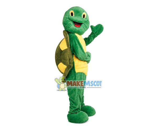 Crumpled Green Turtle Mascot Costume Crumpled Green Turtle Mascot Costume