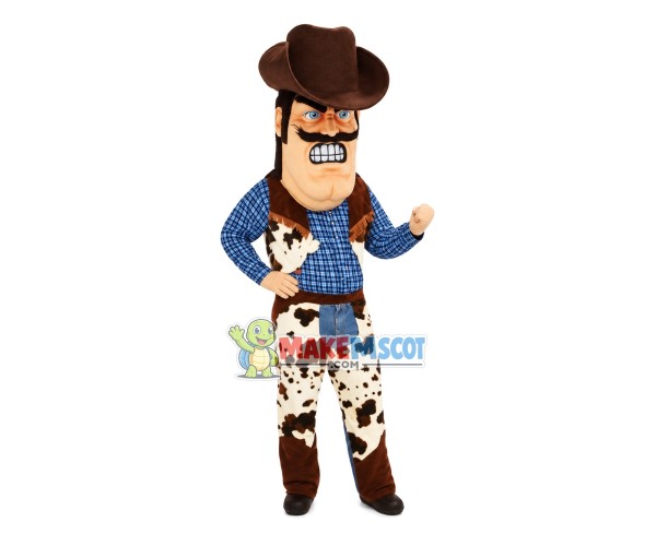 Angry Farmer Mascot Costume Angry Farmer Mascot Costume
