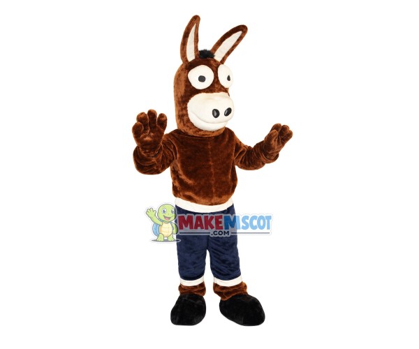 Brown Donkey In The Tights Mascot Costume