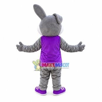 Easter Rabbit In Carrot Vest Mascot Costume Easter Rabbit In Carrot Vest Mascot Costume