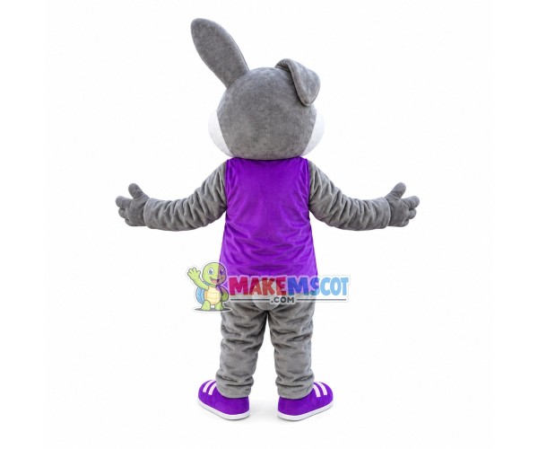 Easter Rabbit In Carrot Vest Mascot Costume Easter Rabbit In Carrot Vest Mascot Costume