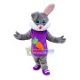 Easter Rabbit In Carrot Vest Mascot Costume