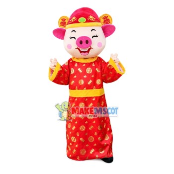 Wealth Pig Mascot Adult Costume