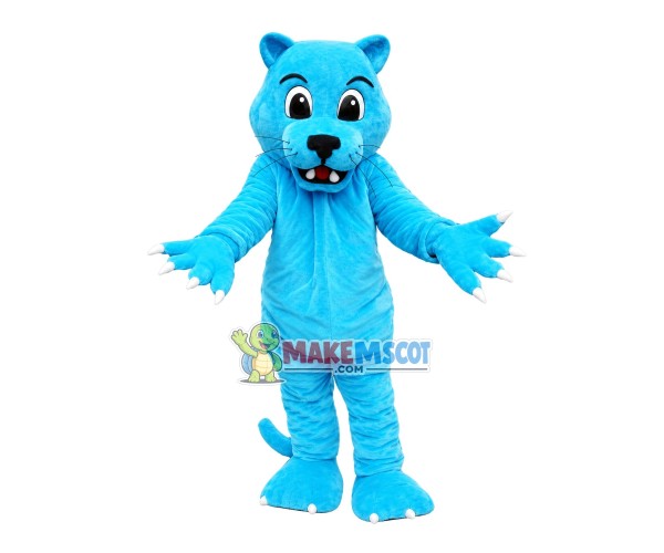 Blue Panther With Sharp Claws Mascot Costume