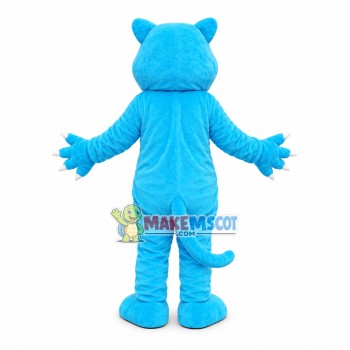 Blue Panther With Sharp Claws Mascot Costume