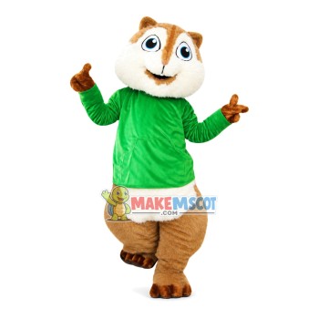 Fat Chipmunk Theodore Mascot Cartoon Costume Fat Chipmunk Theodore Mascot Cartoon Costume