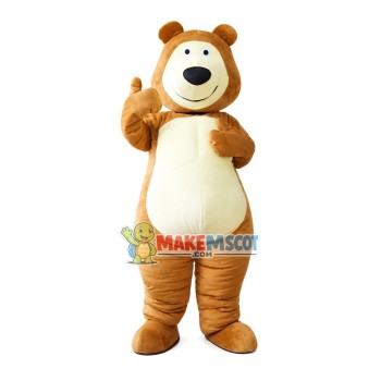 Optimistic Strong Bear Mascot Costume Optimistic Strong Bear Mascot Costume