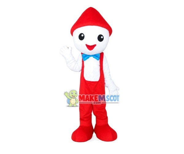 Snowman With Red Hat Mascot Costume Snowman With Red Hat Mascot Costume