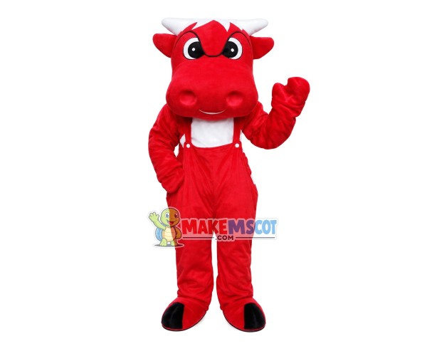 Casual Red Bull Adult Mascot Costume Casual Red Bull Adult Mascot Costume