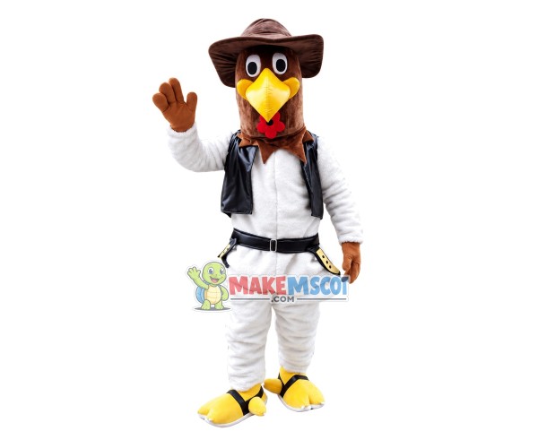 Detective Bird In Leather Jacket Mascot Costume Detective Bird In Leather Jacket Mascot Costume