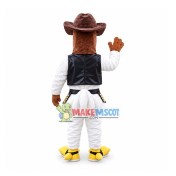 Detective Bird In Leather Jacket Mascot Costume Detective Bird In Leather Jacket Mascot Costume