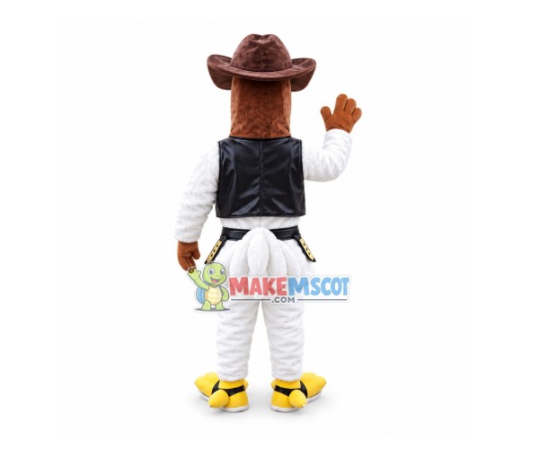 Detective Bird In Leather Jacket Mascot Costume Detective Bird In Leather Jacket Mascot Costume