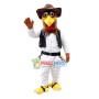 Detective Bird In Leather Jacket Mascot Costume