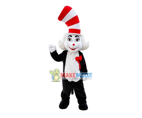 Magic Cat With Curved Hat Mascot Costume Magic Cat With Curved Hat Mascot Costume