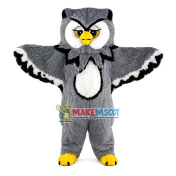 Gloomy Grey Owl Mascot Costume Gloomy Grey Owl Mascot Costume