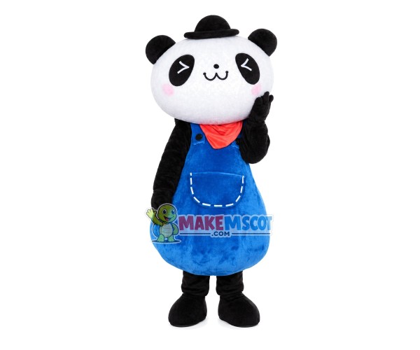 Miss Panda With Pocket Dress Mascot Costume Miss Panda With Pocket Dress Mascot Costume