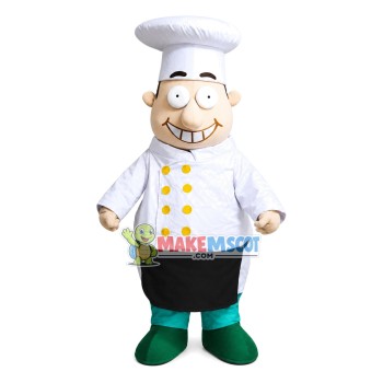 Genial Fat Chef Mascot Costume Genial Fat Chef Mascot Costume