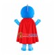 Blue Hero With Cloak Mascot Costume Blue Hero With Cloak Mascot Costume