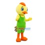 Yellow Chicken With Overalls Mascot Costume