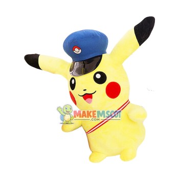 Pikachu With Beret Mascot Cartoon Costume Pikachu With Beret Mascot Cartoon Costume