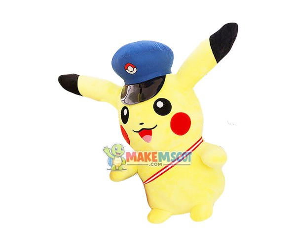 Pikachu With Beret Mascot Cartoon Costume Pikachu With Beret Mascot Cartoon Costume