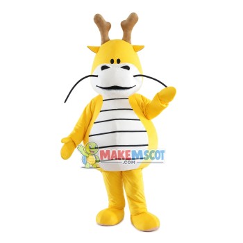 Longbeard Yellow Dragon Mascot Costume Longbeard Yellow Dragon Mascot Costume