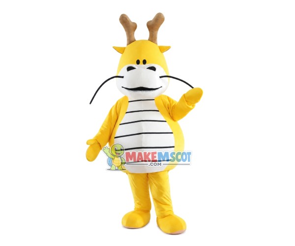 Longbeard Yellow Dragon Mascot Costume Longbeard Yellow Dragon Mascot Costume