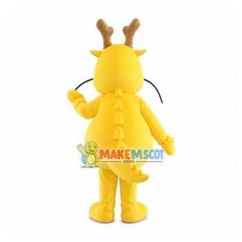 Longbeard Yellow Dragon Mascot Costume Longbeard Yellow Dragon Mascot Costume
