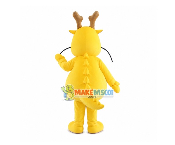 Longbeard Yellow Dragon Mascot Costume Longbeard Yellow Dragon Mascot Costume