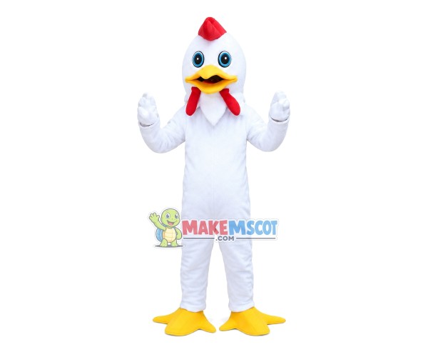 Long Body White Chicken Mascot Costume Long Body White Chicken Mascot Costume